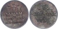 Hamburg, Stadt Sechsling 1855 Sehr sch&ouml;n 10.42 US$  +  23.15 US$ shipping