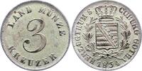Sachsen-Coburg-Gotha 3 Kreuzer 1834 Ernst I. 1806-1844. Sehr sch&ouml;n + 34.72 US$  +  23.15 US$ shipping