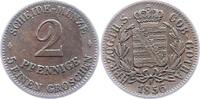 Sachsen-Coburg-Gotha 2 Pfennig 1856 F Ernst II. 1844-1893. Sehr sch&ouml;n + 13.89 US$  +  23.15 US$ shipping