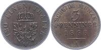 Brandenburg-Preu&szlig;en 3 Pfennig 1868 A Wilhelm I. 1861-1888. Vorz&uuml;glich - ... 17.36 US$  +  23.15 US$ shipping