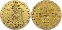 Braunschweig-Wolfenbüttel 5 Taler Gold Gold 1805 MC Karl Wilhelm Ferdinand 1780-1806. VF-