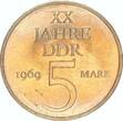 5 Mark 1969 A Gedenkmünze 20 Jahre DDR, magnetisch Uncirculated, Brilliant Uncirculated