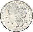 USA Morgan Dollar 1921 S (San Francisco) + alter Händlerzettel CH UNC