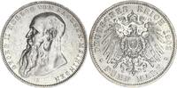 Sachsen-Meiningen 5 Mark Georg II. 1866 - 1914 langer Bart -