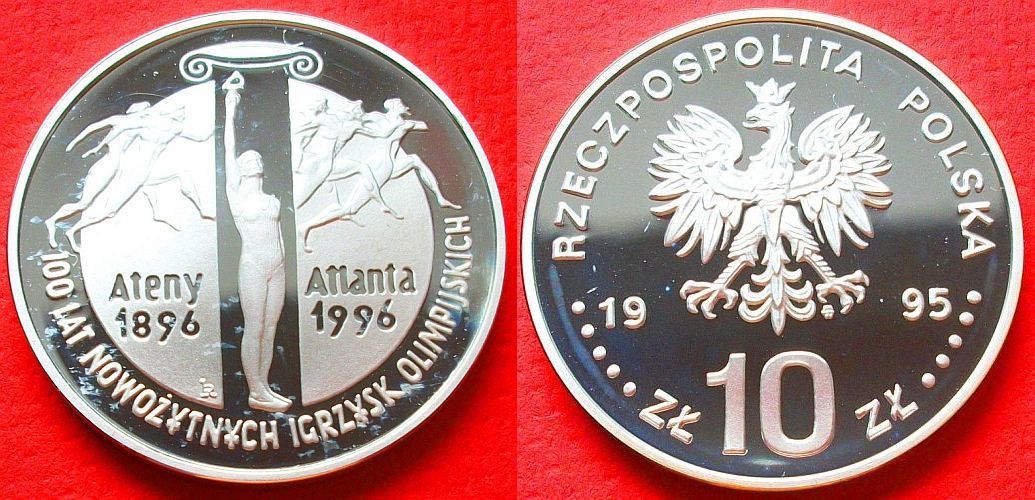 10 zloty 1995 polen antike sportler, olympiade 1996 atlanta