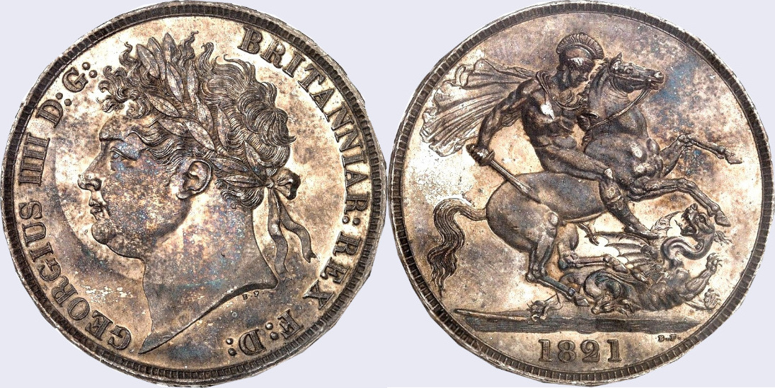 Großbritannien (9/86Ku) IV., Crown, 1821 (2. Regierungsjahr