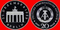 DDR 20 Mark Brandenburger Tor 1990, Silver -