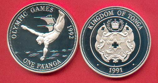 1 paanga 1991 tonga olympiade 1992 barcelona, turmspringen proof