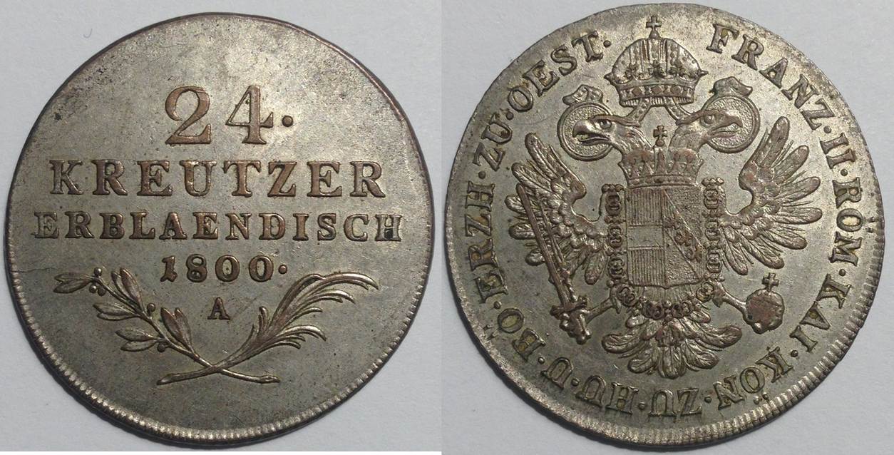 österreich 24 Kreuzer 1800 A Franz 1. 1792-1806 AU /- | MA-Shops