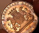 Bremen Taler 1865 2. Bundesschiessen, CH UNC.+ / -wie Proof , Regenbogenpatina