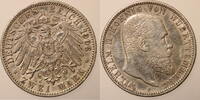 2 Mark 1906 F Württemberg Wilhelm ss vzgl +/-