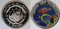 Liberia 5 Dollar Farbmünze Marine Life Protection -