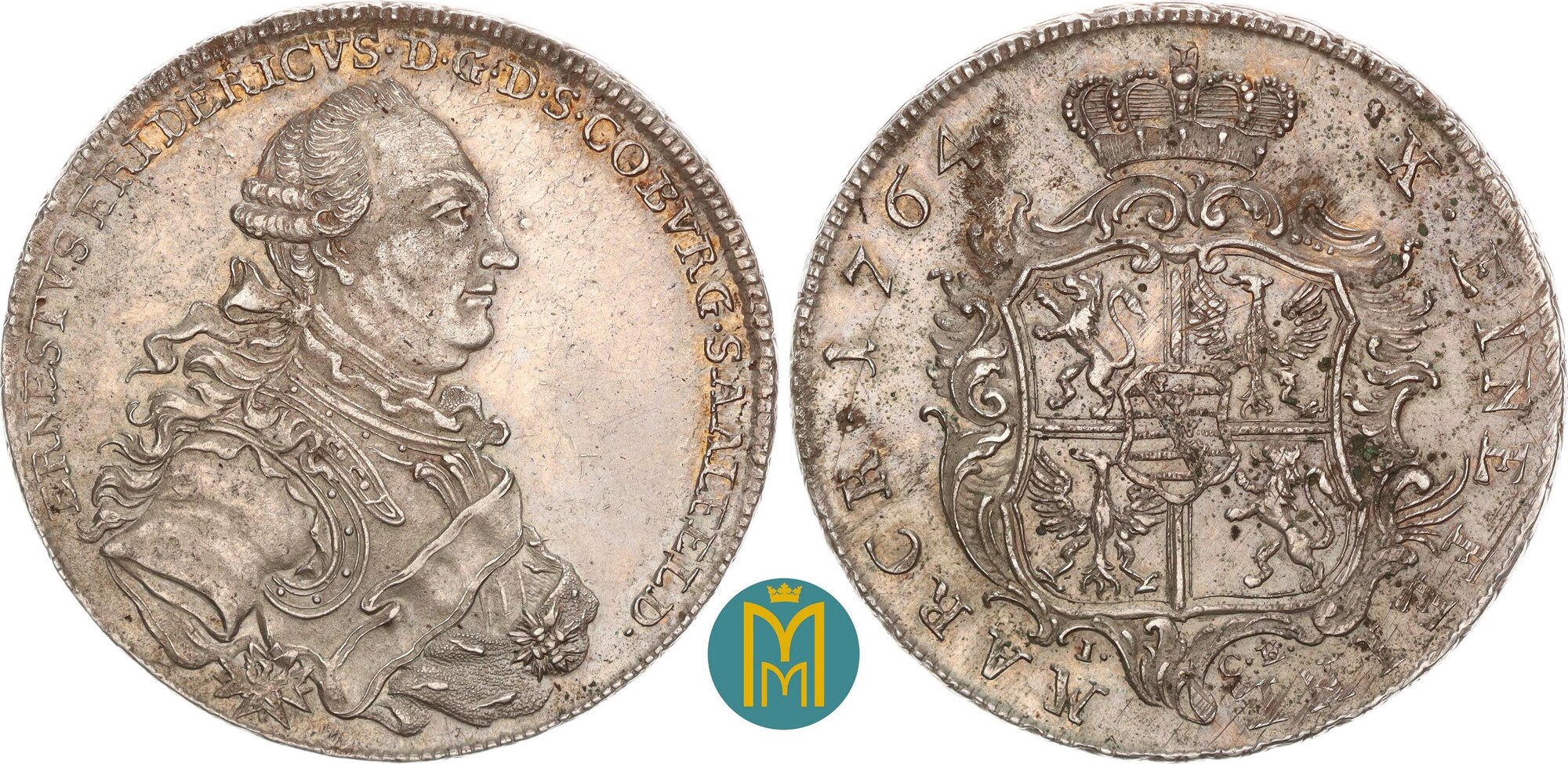 SachsenCoburgSaalfeld 1 Taler 1764 Ernst Friedrich 17641800