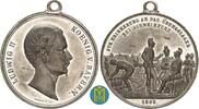 Bayern Zinnmedaille von Sebald 1869 Ludwig II. 1864 bis 1886. Auf das Übungslager bei Schweinfurt. AU, kl. Randfehler