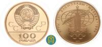 Russland / UDSSR 100 Rubel 1/2 Unze Gold Olympiade Moskau 1977 Leningrad BU