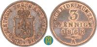 Reuss-ältere Linie zu Obergreiz. 3 Pfennig Heinrich XXII. 1859-1902. -