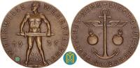 Karl Goetz Bronzegussmedaille mit Randpunze. 1935 Auf die Einführung der Wehrpflicht. fast gussfrisch