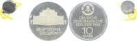10 Mark 1985 Deutsche Demokratische Republik (DDR) Wiedereröffnung der Semperoper original verplombt, kleine Fleckchen, polierte Platte