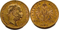 &Ouml;sterreich - Ungarn 8 Florin 20 Francs 1883 SS 7,016.25 元  ＋  740.60 元 运费