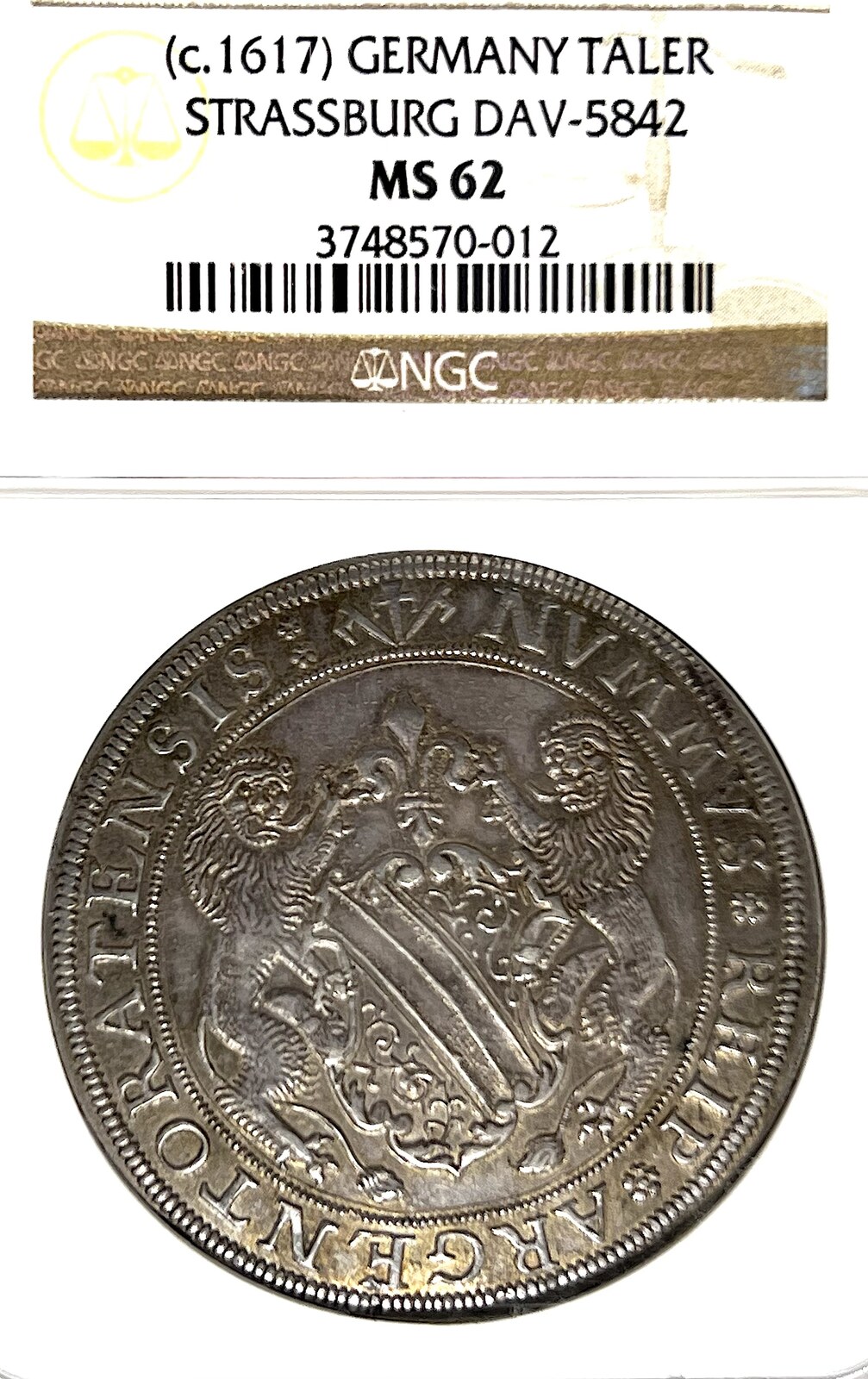 GERMANY (c.1617) Share German States STRASSBURG Taler ND(1617