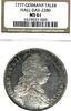 GERMANY TALER German States SCHWABISCH HALL 1777 Taler Coin Thaler NGC MS 61 VZ/F.STG UNC RARE -
