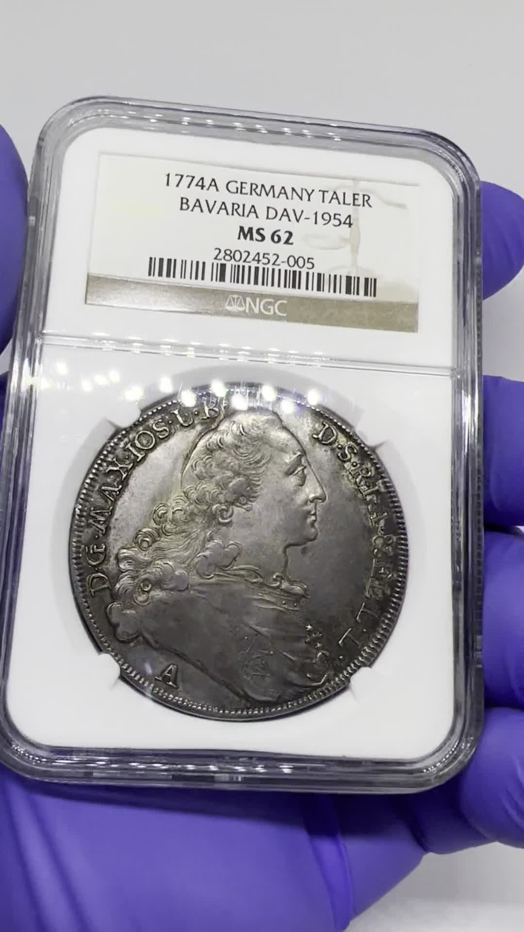 GERMANY 1774A German States Bavaria 1774 Taler Coin Thaler NGC MS