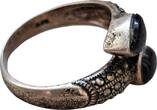 Deutschland  Vintage 925 Sterling Silver Snake Bypass Ring Black Onyx Marcasite Size EU 60