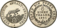 Anhalt Bernburg 1/6 Taler Alexander Karl -