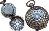 England Antique Golf Ball Sovereign Coin Case Holder Vintage Silver Plated Works Smooth -