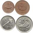 Fiji Lot mit Cents 1975 Elisabeth II. VF-EF