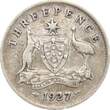 Australien Threepence 1927 Georg V. VF