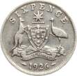Australien Sixpence 1926 Georg V. F+