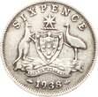 Australien Sixpence 1938 Georg VI: VF
