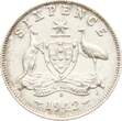 Australien Sixpence 1942 Georg VI: VF+