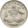 Australien Sixpence 1948 Georg VI: VF