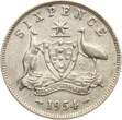 Australien Sixpence 1954 Elisabeth II. VF