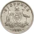Australien Sixpence 1951 Georg VI: VF