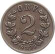 Norwegen 2 Øre 1899 Oskar II. VF