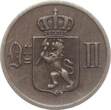 Norwegen 2 Øre 1899 Oskar II. VF