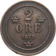 Schweden 2 Öre 1879 Oscar II. VF