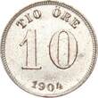 Schweden 10 Öre 1904 Oscar II. xf+