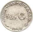 Curacao 1/10 Gulden 1948 Wilhelmina VF