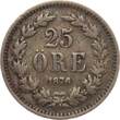 Schweden 25 Öre 1876 Oscar II. f-vf