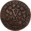 Portugal 5 Reis 1737 Joao V. VF