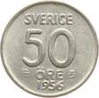 Schweden 50 Öre 1956 TS Gustav VI. Adolf near unc