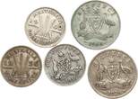 Australien Pence ab 1926 Lot von 5 Silbermünzen