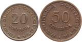 Mosambik (Portugal) 20 & 50 Centavos div. Jahre Lot von 2 Kleinmünzen EF