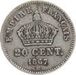 Frankreich 20 Centimes 1867 BB Napoleon III. VF
