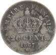 Frankreich 20 Centimes 1867 BB Napoleon III. VF