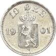 Norwegen 10 Øre 1901 Oscar II. xf